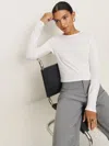 Reformation Ezra Slim Fit Long Sleeve In White