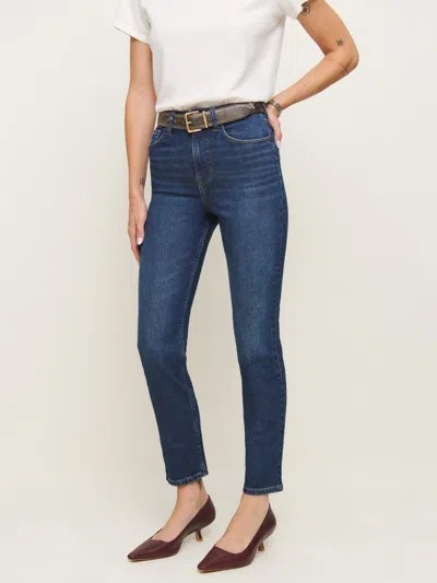 Reformation Ezra Super Stretch High Rise Straight Jeans In Galene