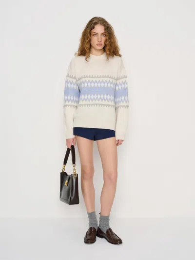 Reformation Fabian Crew Sweater Ivory Xs In White