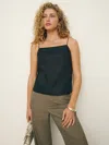 Reformation Fable Linen Top In Black