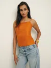 Shop Reformation Fable Linen Top In Nectarine