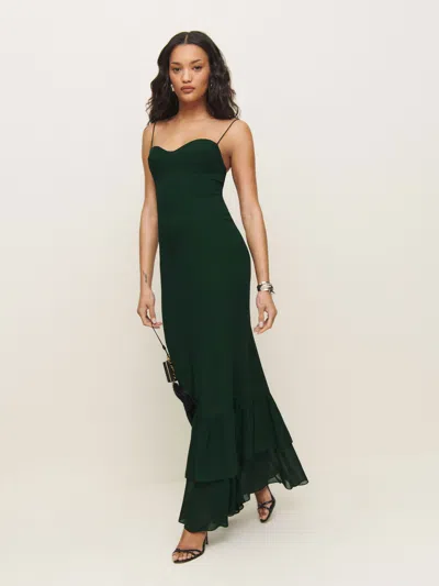 Reformation Fallon Dress In Forest