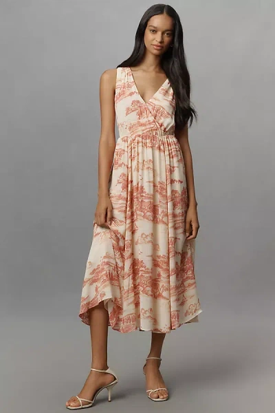 Reformation Farah Sleeveless V-neck Midi Dress In White