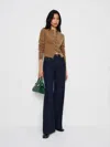 Reformation Farren Cashmere Crew Cardigan Camel In Brown