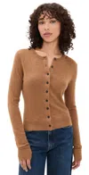 Reformation Farren Cashmere Crew Cardigan Camel In Brown