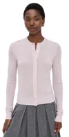 Reformation Farren Cashmere Crew Cardigan Foxglove In Pink