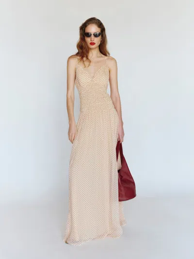 Reformation Fatima Dress Champagne Small In Neutral