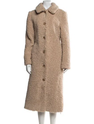 Pre-owned Reformation Faux Fur Coat In Brown