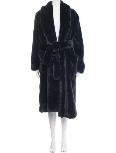 Pre-owned Reformation Faux Fur Coat W/ Tags In Blue