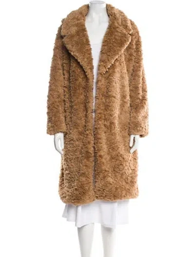 Pre-owned Reformation Faux Fur Faux Fur Coat In Neutral