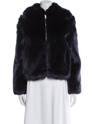 Pre-owned Reformation Faux Fur Jacket In Black