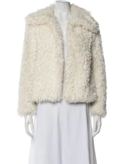 Pre-owned Reformation Faux Fur Jacket In Neutrals