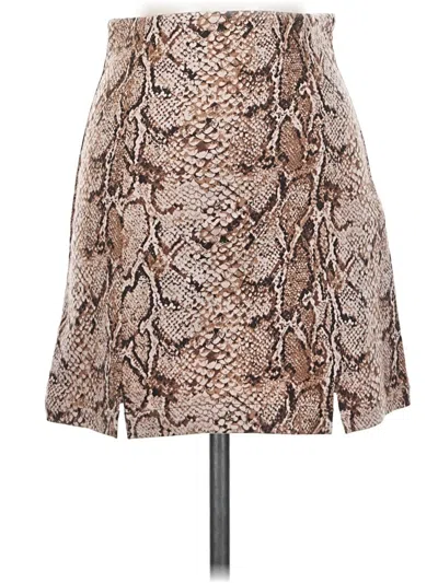 Pre-owned Reformation Faux Leather Skirt In Tan