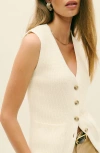 Reformation Faye Organic Cotton Sweater Vest In Gossamer