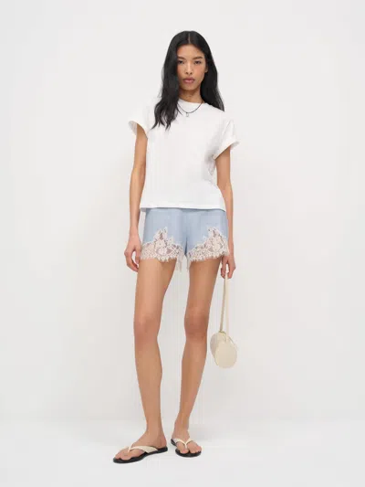 Reformation Short En Lin Fern Bleu L In Pink