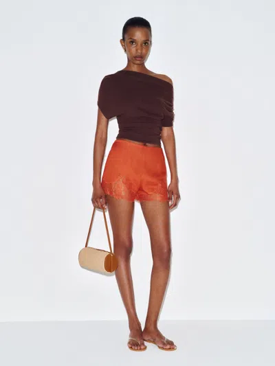 Reformation Fern Linen Short Red Small