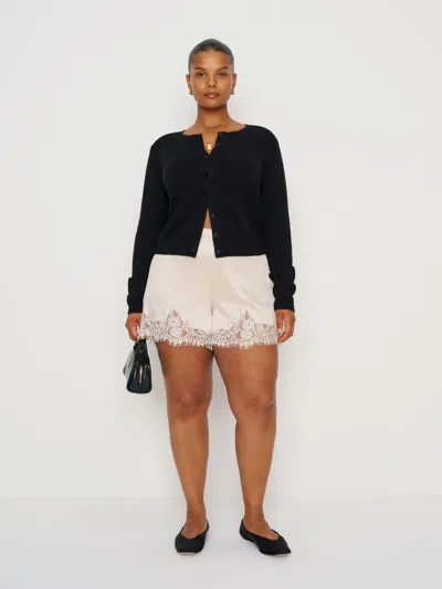 Reformation Fern Satin Short Es In Black