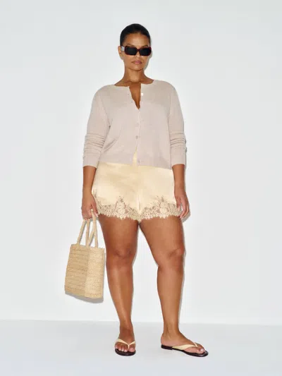 Reformation Fern Satin Short Es Yellow 2x In White