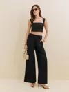 Reformation Fernando Linen Pant In Black