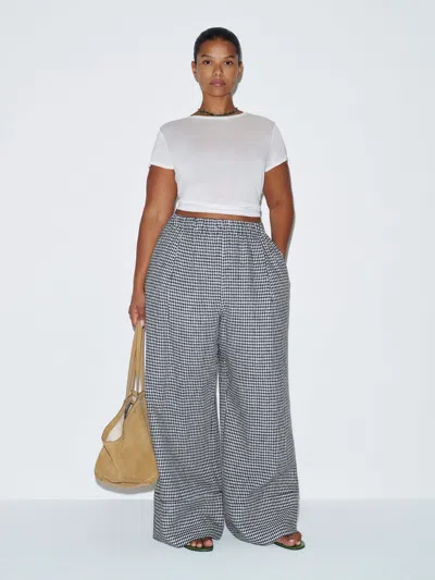 Reformation Fernando Linen Wide Leg Pant Es Black 1x