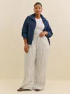 Reformation Fernando Linen Wide Leg Pant Es In Elsie Stripe