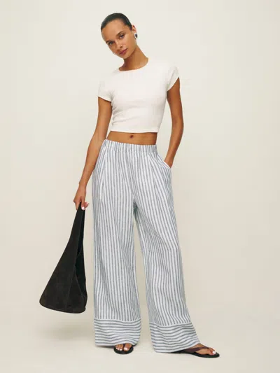 Reformation Fernando Linen Pant In Antibes Stripe