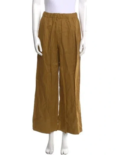 Pre-owned Reformation Fernando Wide Leg Pant, Ginger Straight Leg Pants In Yellow