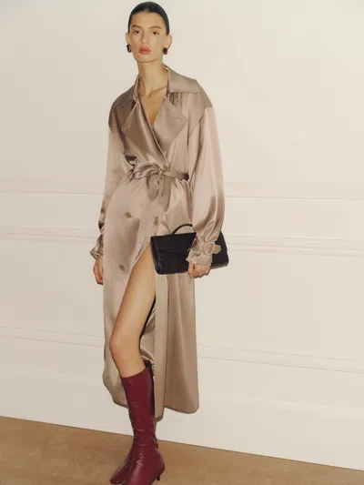 Reformation Fia Jacket Natural Large In Brown