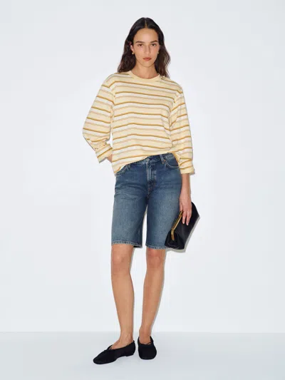 Reformation Finley Low Rise 11 In Baggy Jorts Blue 33