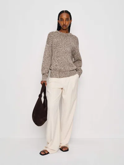 Reformation Finley Oversized Cotton Crew In Brown