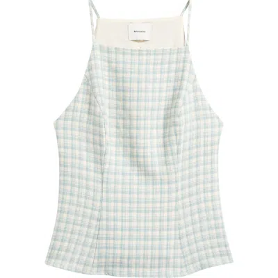 Reformation Finley Sleeveless Linen Top In Blue