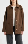 Reformation Womens Brown Fisher Oversized Woven Trench Coat In Animal Print