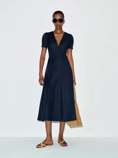 Reformation Robe Fitz Bleu 34 In Blue