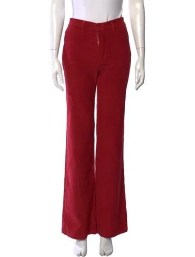 Pre-owned Reformation Flared Pants In Red