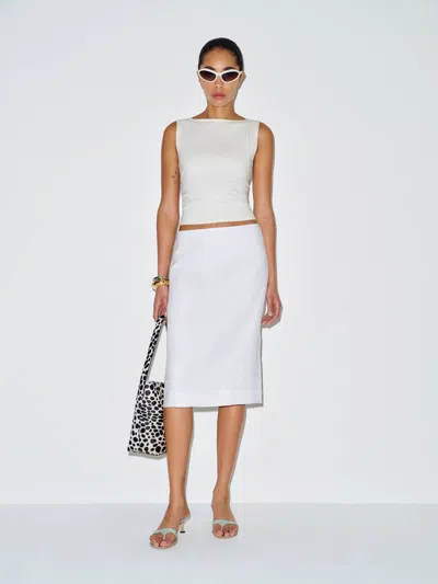 Reformation Fleur Linen Skirt Ivory 10 In White