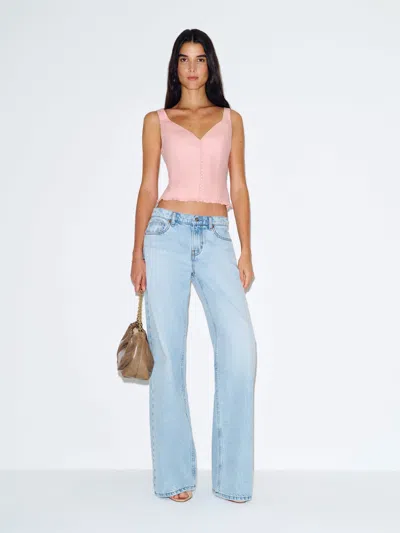 Reformation Flicka Linen Top Pink 10