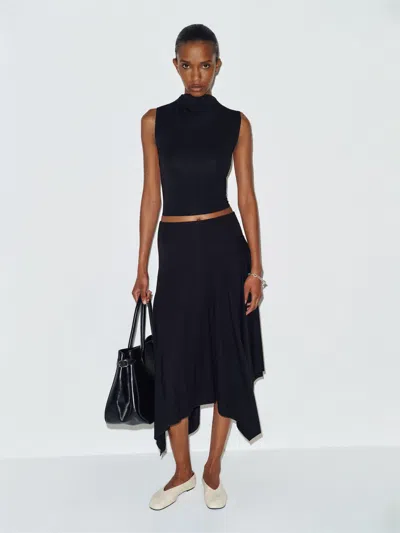 Reformation Flora Knit Two Piece Black Large In Blue