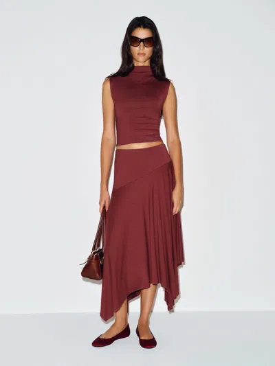 Reformation Flora Knit Two Piece Red Large