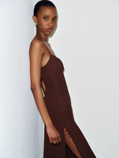 Reformation Floraison Dress Brown 0 In Marron