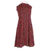 Reformation Floral Dress In Red And Black Viscose In Red