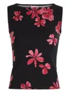 Reformation Floral-pattern Sleeveless Tank Top In Black