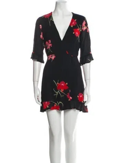 Pre-owned Reformation Floral Print Keyhole Accent Robe In Multi