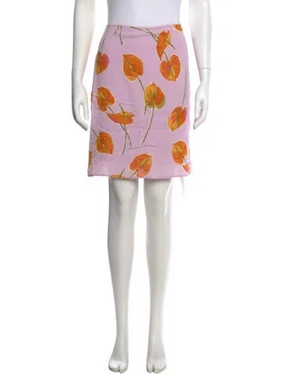Pre-owned Reformation Floral Print Knee-length Skirt In Purple