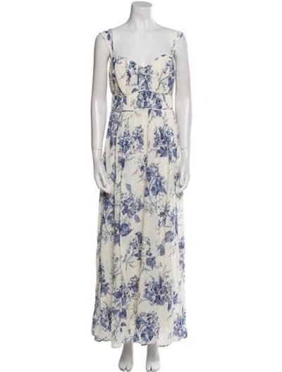 Pre-owned Reformation Floral Print Long Dress In Multi