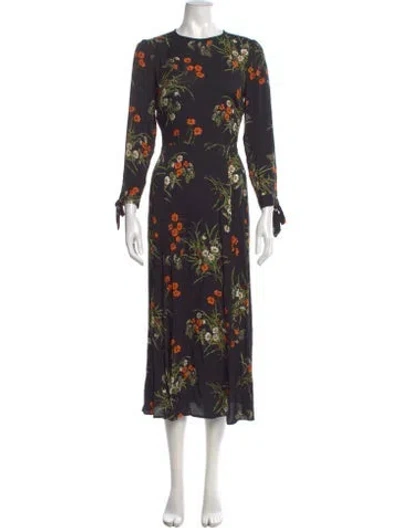 Pre-owned Reformation Floral Print Long Dress In Multi