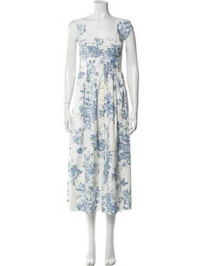 Pre-owned Reformation Floral Print Long Dress In Multi
