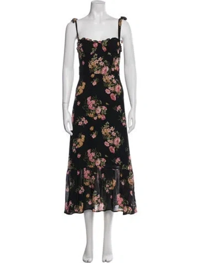 Pre-owned Reformation Floral Print Long Dress In Multi