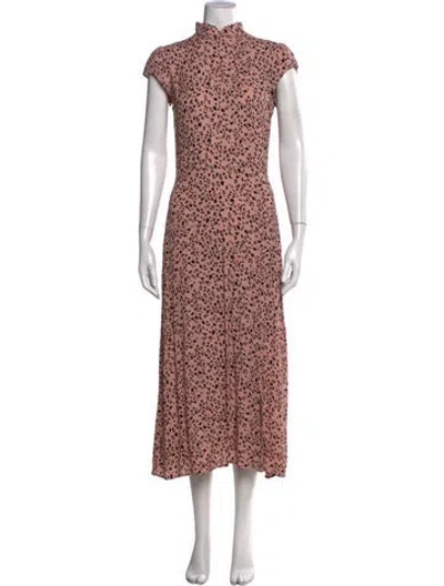 Pre-owned Reformation Floral Print Long Dress In Pink