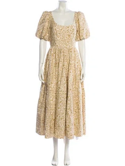 Pre-owned Reformation Floral Print Long Dress W/ Tags In Multi