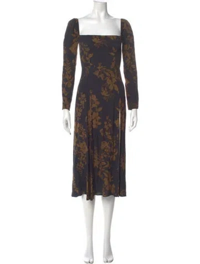 Pre-owned Reformation Floral Print Midi Length Dress In Multi